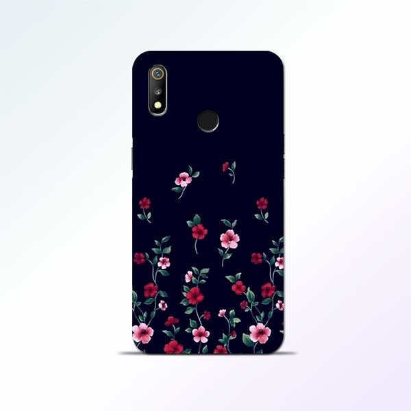 Black Flower Realme 3 Mobile Cases