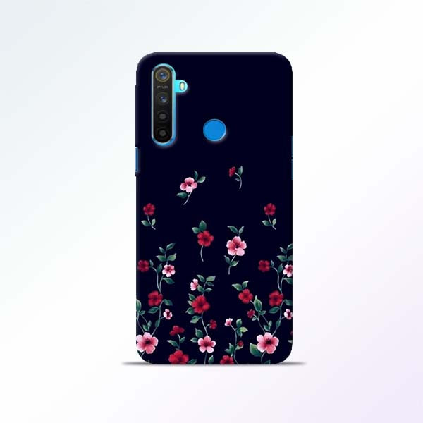 Black Flower Realme 5 Mobile Cases