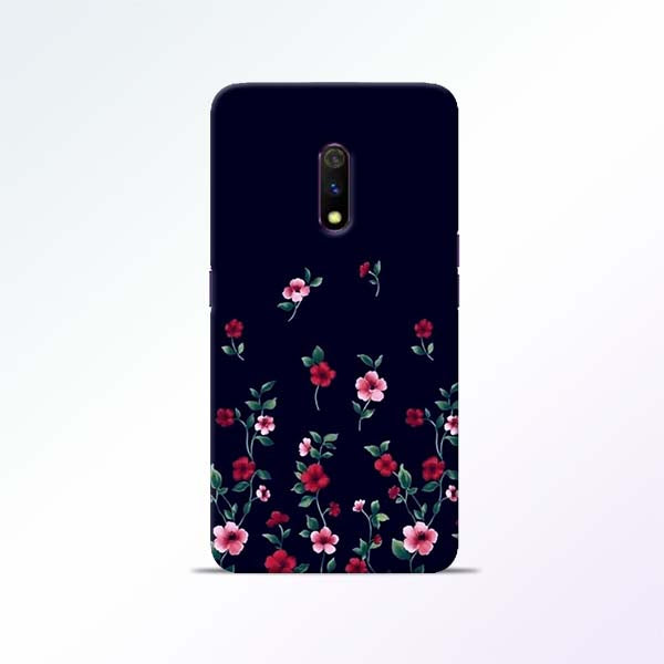 Black Flower Realme X Mobile Cases