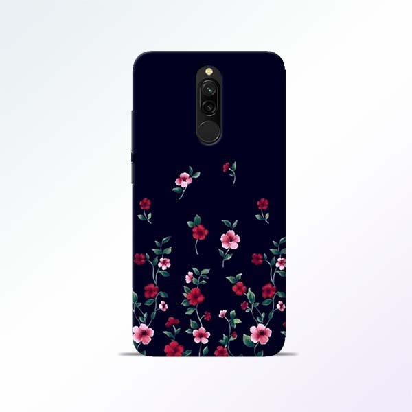 Black Flower Redmi 8 Mobile Cases