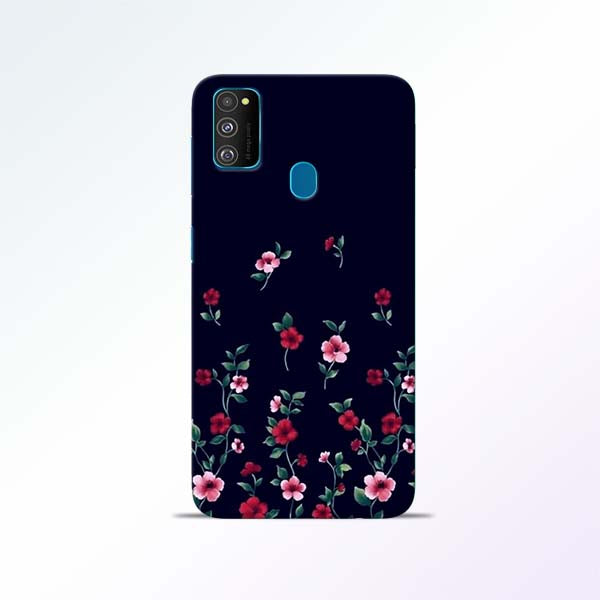 Black Flower Samsung Galaxy M30s Mobile Cases