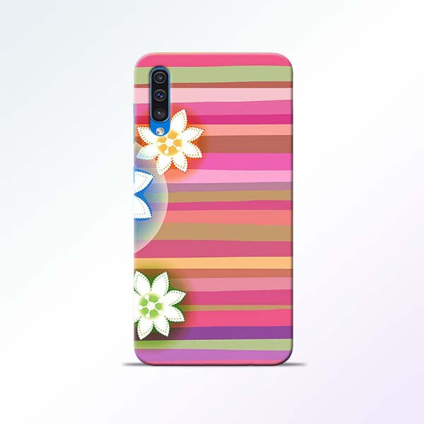 Pink Stripes Samsung Galaxy A50 Mobile Cases