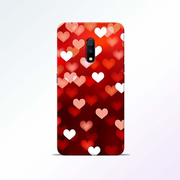 Red Heart Realme X Mobile Cases