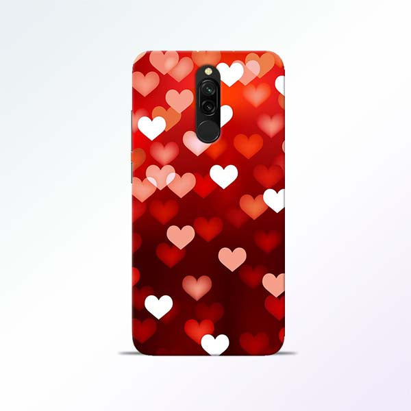 Red Heart Redmi 8 Mobile Cases